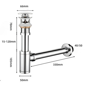 Ensemble <span class=keywords><strong>de</strong></span> <span class=keywords><strong>vidange</strong></span> <span class=keywords><strong>de</strong></span> lavabo en laiton chromé moderne pour salle <span class=keywords><strong>de</strong></span> bain, cuisine, baignoire - Bonde <span class=keywords><strong>de</strong></span> <span class=keywords><strong>vidange</strong></span> à pression + Siphon réglable à bouteille - Product Image 5
