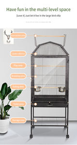 Springstang Bovenop In Vogelkooien Voor Papegaaienduiven Die Ijzerdraadkooi Spelen Met Stationstaven Voedselbassins Dienblad Vogelhuisje - Product Image 4