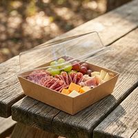 Boîtes jetables pour gâteaux roulés avec couvercles transparents, en papier kraft verni, recyclables, pour l'emballage alimentaire de boulangerie
