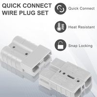 Connecteur de batterie 2 broches 50A 600V gris à déconnexion rapide haute intensité pour bornes 6, 8, 10, 12 AWG, chariots élévateurs et recharge de véhicules électriques