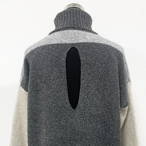 Maglione Casual a collo alto da <span class=keywords><strong>donna</strong></span> Plus-Size con Design senza schienale e motivo Patchwork Intercolor per l'inverno - Product Image 6