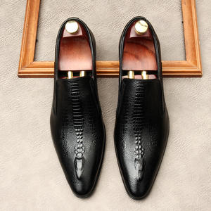 Chaussures en cuir pour hommes Brock British Business, formelles, en cuir véritable, pour mariage, bureau, respirantes, imperméables, avec maille et ressort - Product Image 1