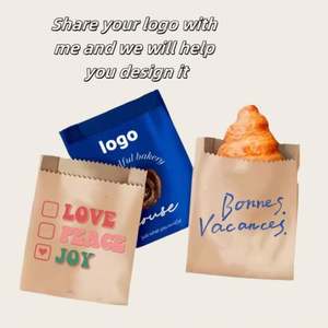 Sacs en papier ciré à fond pointu pour restaurants avec logos de marque, emballages pour donuts, croissants, biscuits, sacs et boîtes à emporter - Product Image 4