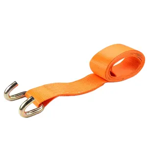 China Manufacture Heavy Duty U Hook Polyester Cargo Truck Lashing Ratchet Tie Down Straps