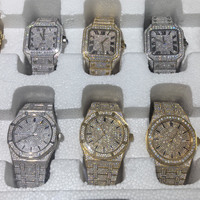 Montre de luxe Hip Hop Iced Out avec diamants Moissanite VVS pour Carter Watch, montre de luxe VVS à cadran numérique, montres mécaniques automatiques