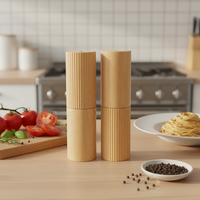 Juego de Molinillos de Sal y Pimienta de Madera, Regalo de Navidad 2026, Ecológico, Manual, para Cocina