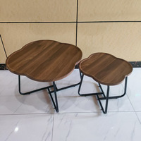 Table Basse Ronde Moderne en Bois pour Salon, Meuble Écologique et Durable pour Balcon Extérieur, Multifonctionnelle, Vente en Gros