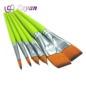 Pincel sintético personalizado para pintura facial, suministros de arte, punta redonda, resorte fuerte - Product Image 2