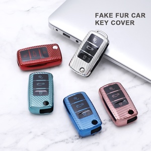 De fibra de carbono llave de coche para <span class=keywords><strong>Volkswagen</strong></span> Flip clave Fob para VW Jetta Passat Golf escarabajo conejo GTI CC <span class=keywords><strong>bora</strong></span> coche caso clave - Product Image 2