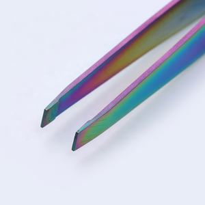 แหนบคิ้วปลายเฉียงสแตนเลสเคลือบหลายชั้นคุณภาพพรีเมียม - เครื่องมือตกแต่งคิ้วระดับมืออาชีพ - Product Image 3