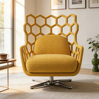 Fauteuil de bureau pivotant à motif hexagonal unique, ergonomique, respirant, rembourré, fauteuils de salon, mobilier de réception d'hôtel, mobilier d'attente