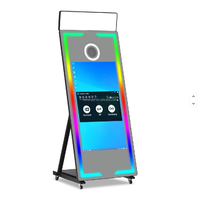 Cabina de Fotos Mágica con Espejo de 70-43 Pulgadas para iPad, Vidrio Templado, Metal, Wi-Fi/Bluetooth, Control Remoto, Instantánea