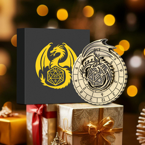 Gioco Party bomboniera bussola in metallo Dragon Roulette dadi Spinner D20 poliedrico dadi con scatola di dadi - Product Image 6