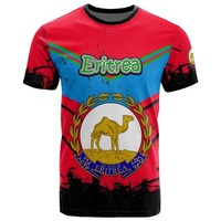 T-shirt érythréen pour hommes de grande taille en gros sur le drapeau de l'Érythrée T-shirt pour hommes de haute qualité