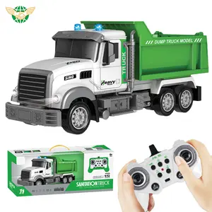 Veículo de saneamento urbano para crianças RC caminhão basculante carro de brinquedo veículo de engenharia de limpeza urbana