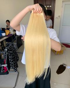 15A rohes russisches 613 jungfräuliches Haar Flechtbündel blond 100 % rohes unverarbeitetes menschliches Haar Verkäufer, brasilianisches krausiges lockiges Haar - Product Image 4