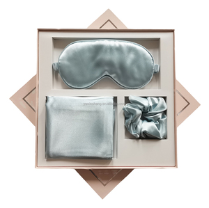 Nouveau Masque de Sommeil en Satin avec Chouchous et Bandeau – 100% Polyester Spandex Toutes Saisons – Favorise un <span class=keywords><strong>Bon</strong></span> Sommeil – <span class=keywords><strong>Cadeau</strong></span> pour Hommes/Femmes - Product Image 3