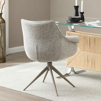 Fauteuil de salle à manger pivotant à dossier haut avec pieds en métal, design dernier cri, pour la maison, vente en gros
