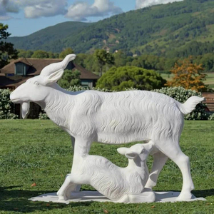 Trang trại động vật nghệ thuật trang trí sân vườn hiện đại đá cẩm thạch bức tượng khắc cừu tùy chỉnh kích thước freestanding - Product Image 1