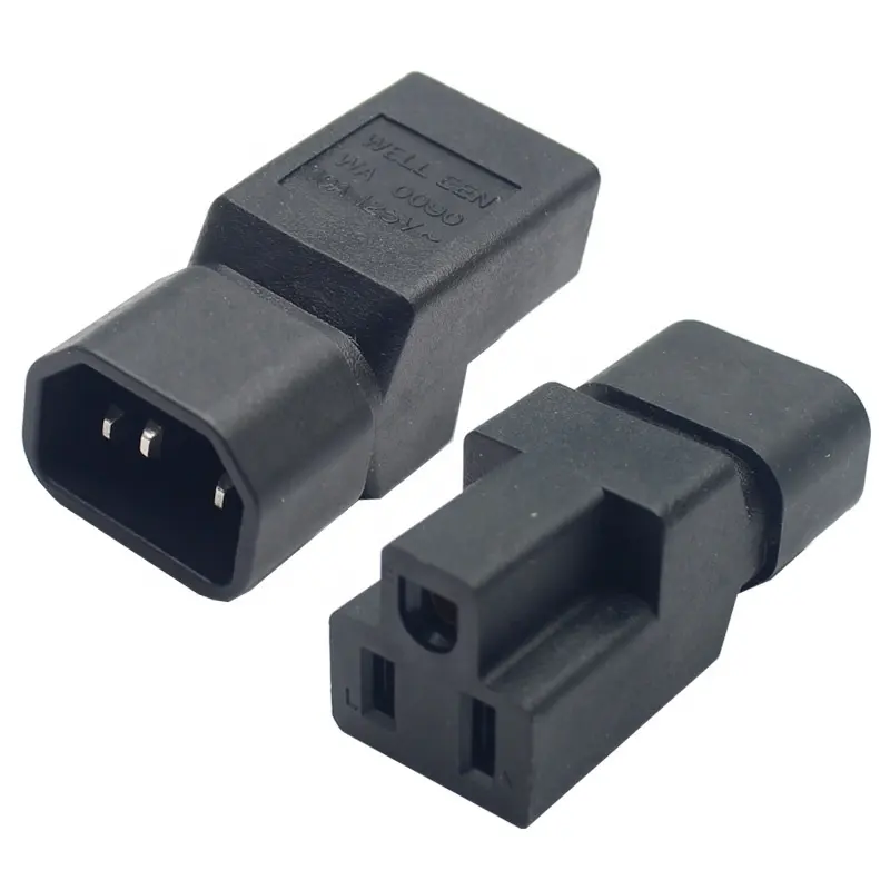 10A IEC 320 C14 male to NEMA 5-15R US female Plug Adapter