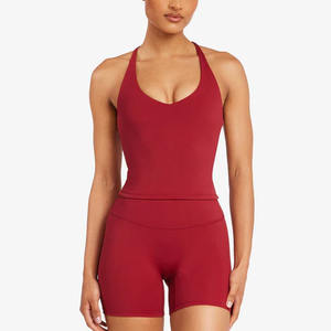 Canotta Lunga da Donna con Collo all'Americana e Imbottitura, Super Morbida e Leggera, Compressione Leggera per Yoga e Fitness, Logo Personalizzabile OEM ODM - Product Image 6