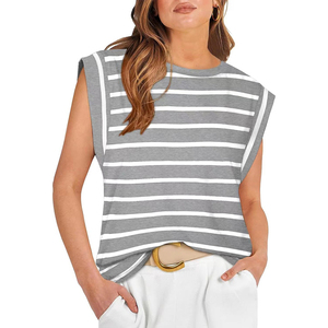 Camiseta de algodón y elastano blanca sin cuello para mujer, reflectante, personalizada, estilo americano, para hacer bolsas, de marca, para hombre - Product Image 1