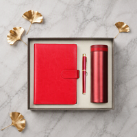 Ensemble cadeau d'entreprise personnalisé avec logo, carnet A5 en PU, stylo, gobelet isotherme, coffret cadeau promotionnel pour le bureau