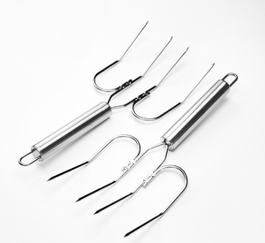 Forchetta per Tacchino Grande in Acciaio Inossidabile, Forchetta a 4 Punte con Manico in Tubo Metallico per Barbecue all'Aperto e Arrosto al <span class=keywords><strong>Forno</strong></span> - Product Image 6