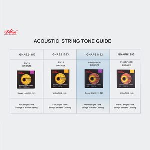 앨리스 어쿠스틱 기타 스트링 포스퍼 브론즈 라이트 게이지 11-52 (<span class=keywords><strong>6</strong></span>현 기타용) - 브라이트 - 나노 폴리싱 라미네이션 - Product Image 2