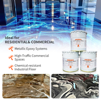 Revestimiento Epóxico Autonivelante de Alto Brillo 100% Sólido para Pisos, Metálico, Efecto Mármol 3D, Impermeable, Antideslizante, Resistente al Desgaste, RoHS, Venta al Por Mayor