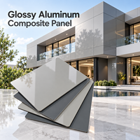 Panneau composite en aluminium brillant de couleur personnalisée avec revêtement PE, 4x8 pieds, plaque ACP pour la décoration de hall d'hôtel