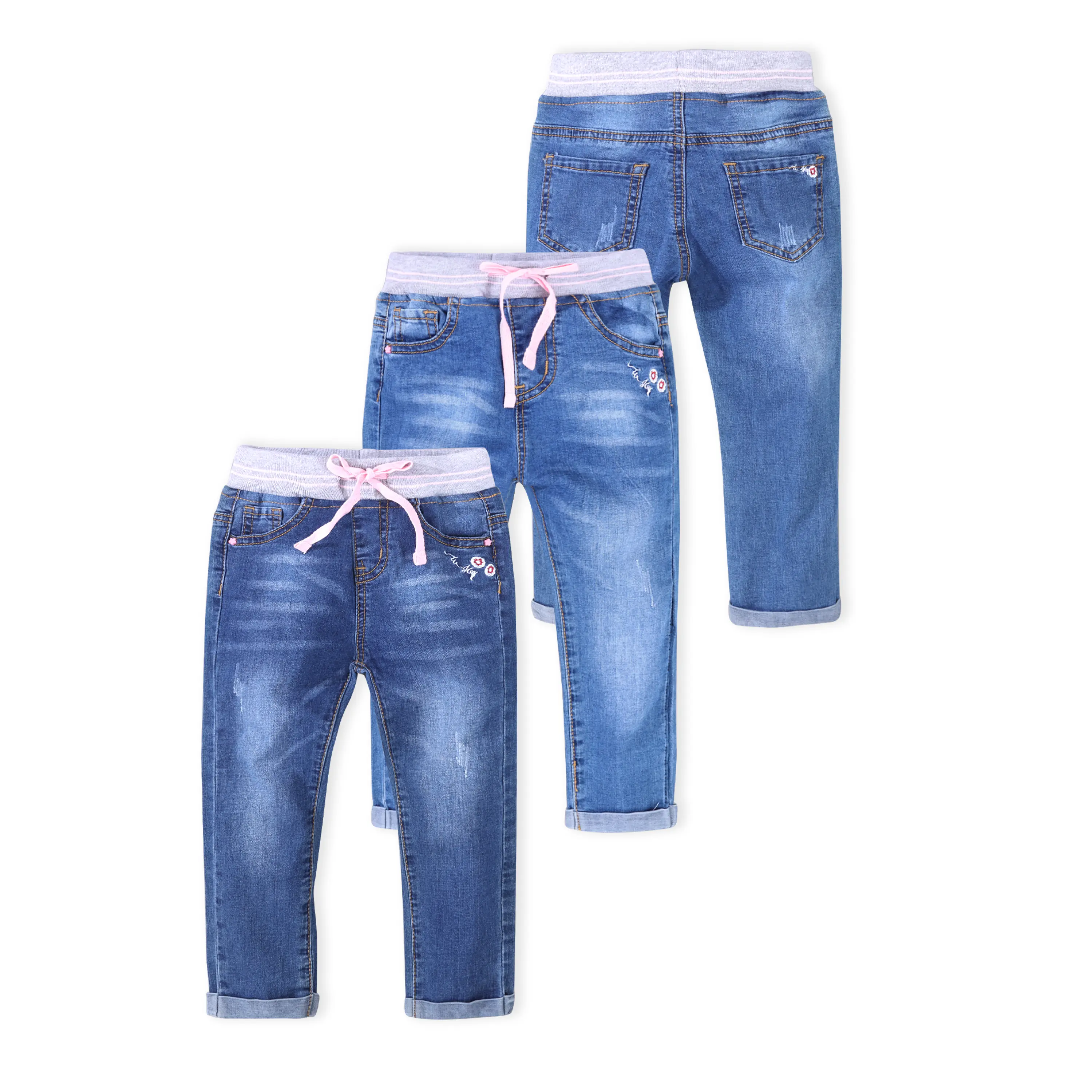 OEM ODM casual Straight Leg Denim Jeans Children's Clothing Mid Waist Pants for baby boy