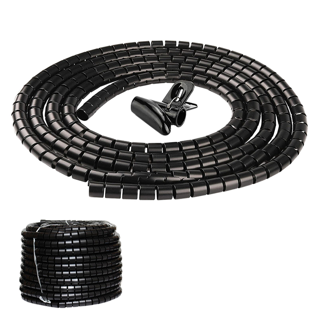 DS1824 Cord Protector Spiral Wire Wrap Cord Computer Electrical Wire Organizer Cable Management Spiral Cable Wrap Cable Sleeve