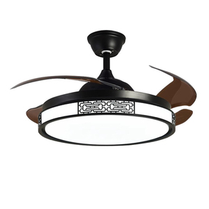 Fandelier Crystal Ventilador de techo Luz Led Remoto Moderno Invisible Retráctil Araña Sala de estar Garantía de 5 años - Product Image 1