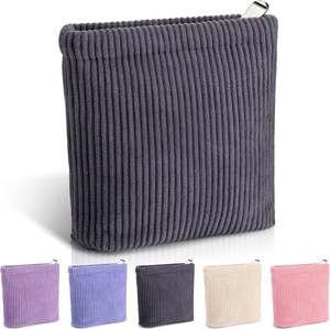 Custom Logo Portable Corduroy for Toiletry Bag for Women Eco-Friendly Travel Makeup Cosmetic Pouch - Product Image 1