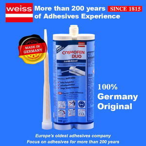 Adhésif polyuréthane PUR bicomposant Weiss sans solvant blanc 600 ml pour le travail, l'emballage, le collage du métal, du PVC rigide, du plâtre et des fibres - Product Image 2