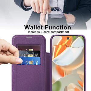 Étui de téléphone magnétique antichoc en cuir PU avec chargement sans fil et placage électrolytique pour <span class=keywords><strong>Google</strong></span> Pixel 9/10 Pro XL 7A 8A 9A - Product Image 2