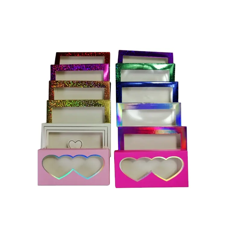 Logo printed paper custom lash packaging box custom marble glitter heart lashes cardboard box with Low MOQ free samples