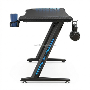 Heavy Duty Steel Frame Gaming Desk, Industrial Style <b>Computer</b> Table with Waterproof Surface, Gamer <b>Workstation</b> - Product Image 4