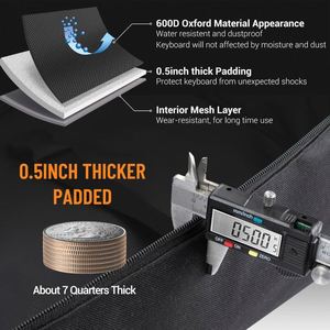 Muestra gratuita: Funda portátil para teclado de piano de 61 teclas, estuche para teclado de piano, bolsa para teclado de 61 notas - Product Image 6