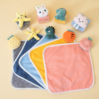 Serviette de toilette murale en polaire corail à motif de dessin animé, extra-épaisse, séchage rapide, petite, pour enfants, chiffon de cuisine, article cadeau