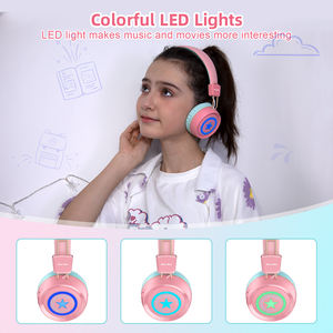 Livraison rapide, nouveaux écouteurs sans fil pour enfants avec lumières LED colorées, suppression du bruit, pour ordinateurs, iPad - Product Image 2