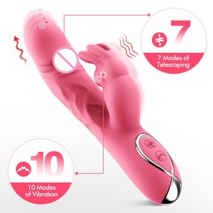 G Noktası ve C Noktası Çift Stimülasyonlu Tavşan Vibratör, Gerçekçi Doku Dildosu, Yetişkin Seks Oyuncağı - Product Image 2