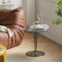 Table basse multifonctionnelle mobile en plastique transparent de style scandinave moderne pour petit appartement, salon, bureau à domicile, support à tasses