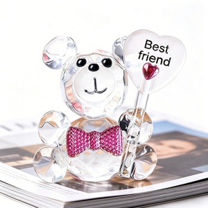 Ours en cristal avec nœud papillon gravé au laser – Souvenirs <span class=keywords><strong>de</strong></span> baptême, cadeaux <span class=keywords><strong>de</strong></span> baptême, cadeaux <span class=keywords><strong>de</strong></span> fête prénatale, cadeaux <span class=keywords><strong>pour</strong></span> invités <span class=keywords><strong>de</strong></span> mariage, objets commémoratifs - Product Image 3