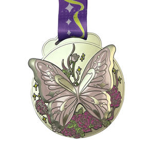 ميداليات معدنية فضية عتيقة مخصصة رخيصة مع شريط مخصص - Product Image 4