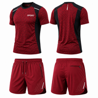 Ensemble T-shirt et short de sport OEM 100% polyester respirant et anti-humidité pour l'entraînement en salle de sport