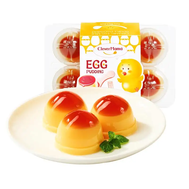 Clever Mama 230G Venta al por mayor en caja Baja en grasa Cero gelatina Venta al por mayor Halal Egg Konjac Jelly Pudding