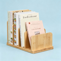 Organisateur de livres de cuisine, support de livre de cuisine en bambou, support robuste pour ranger les livres de recettes, pour un rangement pratique des livres de cuisine