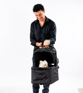 2-in-1 hafif katlanabilir evcil hayvan arabası ve kedi taşıyıcı 4-Wheel açık seyahat sepeti ayrılabilir ve tek el katlama özelliği - Product Image 5